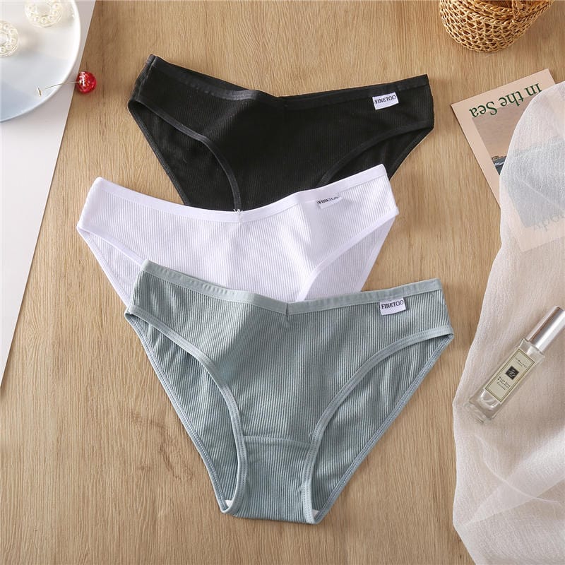 Lively® Sous-vêtements & Gaines Noir Blanc Vert / M Pack de 3 culottes en coton pour le prix d'une | Lively®