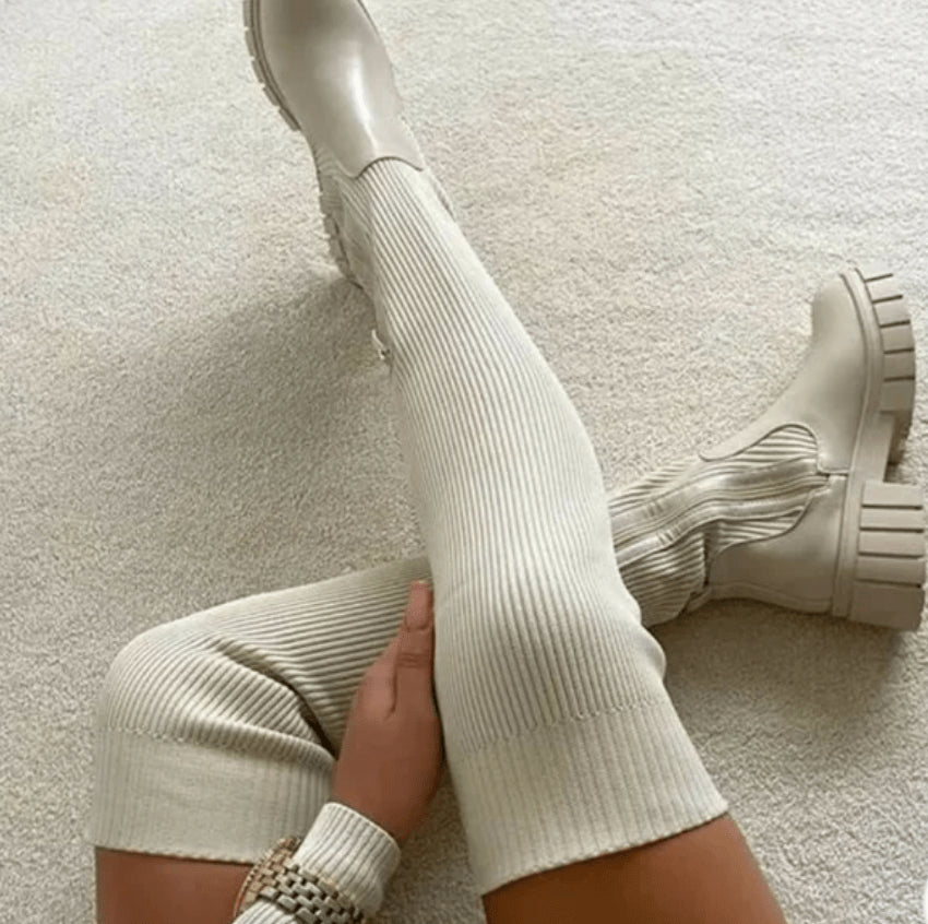 Lively® Vêtements automn & hiver Beige / 36 Bottes montante d'hiver | Lively®