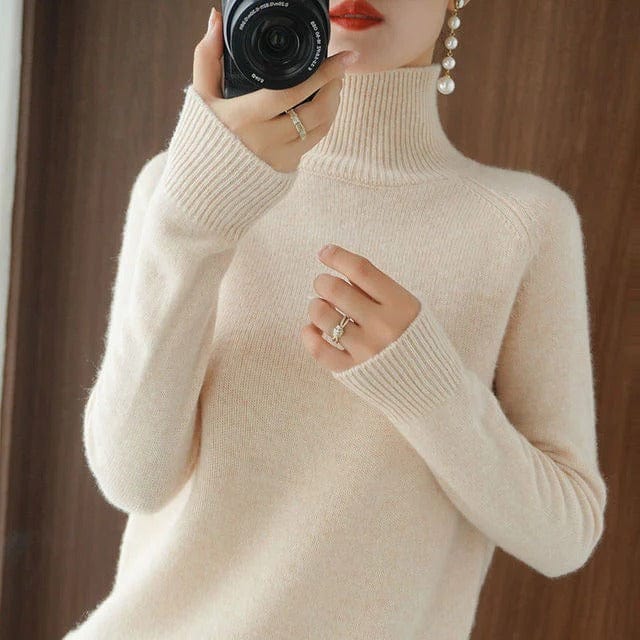 Lively® Autumn & Winter Clothing Beige / S Cashmere Turtleneck | Lively®