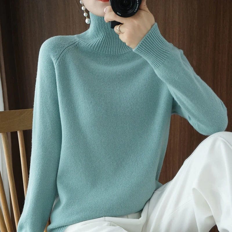 Lively® Vêtements automn & hiver Vert / S Col Roulé Cachemire | Lively®
