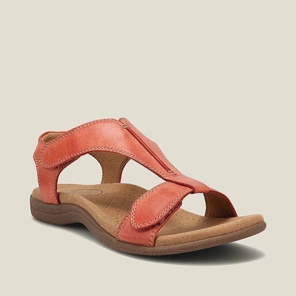 Lively® Sandales Rouge / 35 Sandale orthopédique en cuir à scratch | Lively™