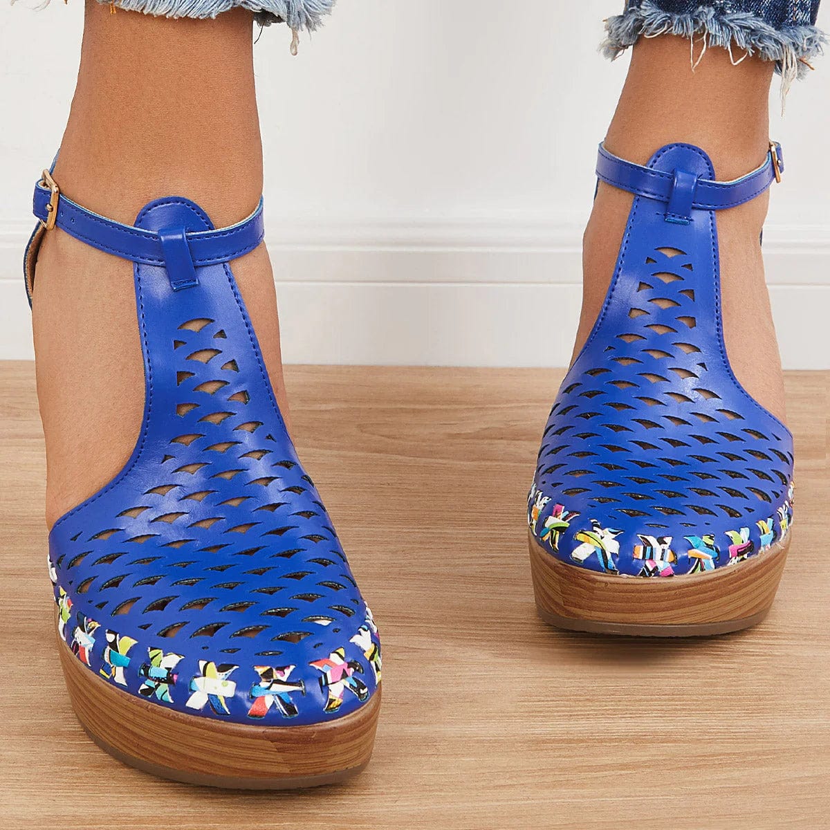 Lively® Blue Sandals / 35 Mesh Heeled Clogs | Lively™