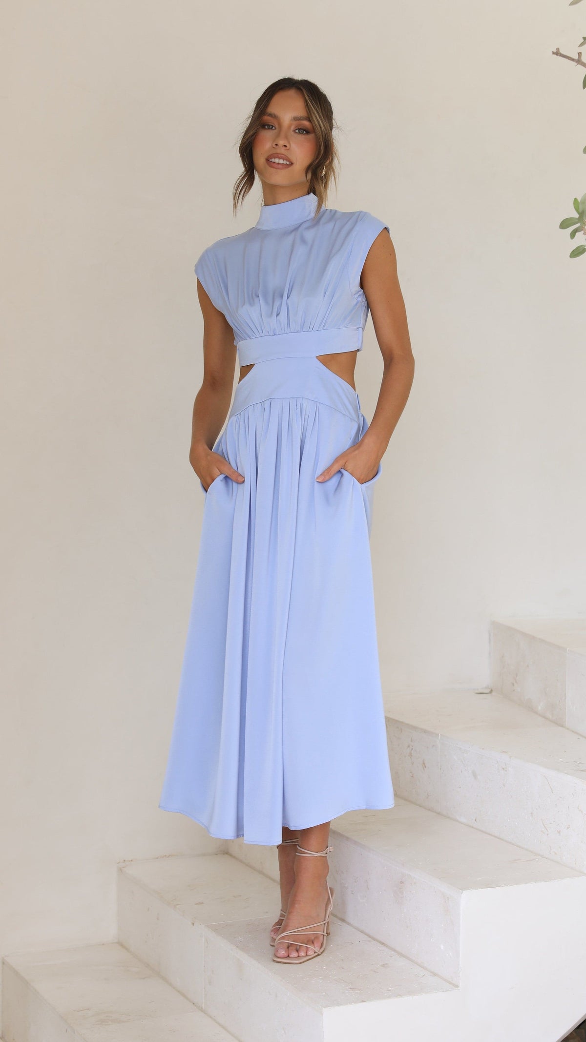 Lively® Vêtements été Bleu clair / 6 UK Robe élégante avec poches | Lively™