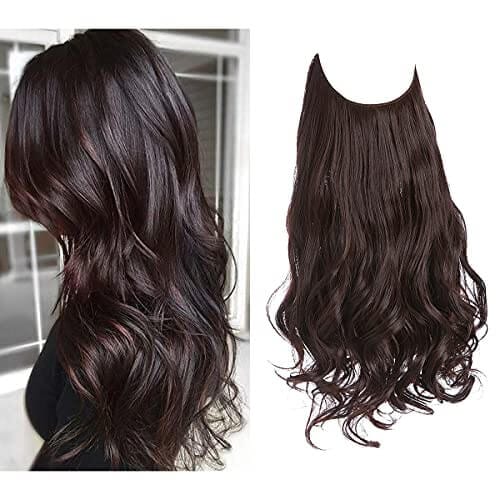 Lively® Kastanienbraun / 40cm - 110g Unsichtbare Haar Extensions - Gewellt
